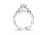 White gold Oval Cut Diamond Engagement Ring with Pavé Band and Four-Prong Setting_47