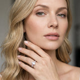 White gold Oval Cut Diamond Engagement Ring with Pavé Band and Four-Prong Setting_62