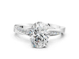 White gold Oval Cut Diamond Engagement Ring with Side Stone Accents and Four-Prong Setting_39