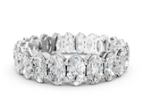10K White Gold Oval Cut Diamond Eternity Band with Shared Prong Setting