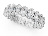 10K White Gold Oval Cut Diamond Eternity Band with Shared Prong Setting