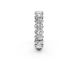 10K White Gold Oval Cut Diamond Eternity Band with Shared Prong Setting