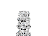 10K White Gold Oval Cut Diamond Eternity Band with Shared Prong Setting