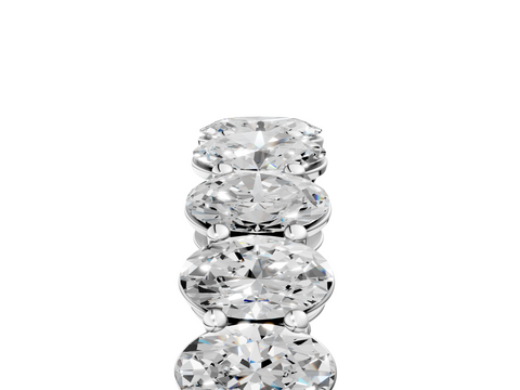 Platinum Oval Cut Diamond Eternity Band with Shared Prong Setting