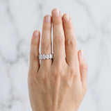 10K White Gold Oval Cut Diamond Eternity Band with Shared Prong Setting