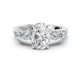 White gold Oval Cut Diamond Five-Stone Prong Set White Gold Ring_50