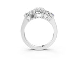 White gold Oval Cut Diamond Five-Stone Prong Set White Gold Ring_54