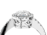 White gold Oval Cut Diamond Halo Engagement Ring with Pavé Band and Prong Setting_31