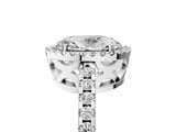 White gold Oval Cut Diamond Halo Engagement Ring with Pavé Band and Prong Setting_32