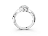 White gold Oval Cut Diamond Halo Engagement Ring with Split Shank and Four-Prong Setting_112
