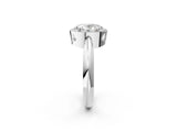 White gold Oval Cut Diamond Halo Engagement Ring with Split Shank and Four-Prong Setting_113