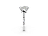 White gold Oval Cut Diamond Halo Pave Band with Four-Prong Setting_5