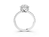 White gold Oval Cut Diamond Halo Pave Band with Four-Prong Setting_6