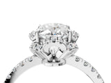 White gold Oval Cut Diamond Halo Pave Band with Four-Prong Setting_7
