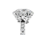 White gold Oval Cut Diamond Halo Pave Band with Four-Prong Setting_8