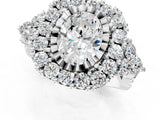 White gold Oval Cut Diamond Halo Ring with Pavé Band and Four-Prong Setting_62