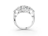 White gold Oval Cut Diamond Halo Ring with Pavé Band and Four-Prong Setting_64