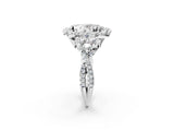 White gold Oval Cut Diamond Halo Ring with Pavé Band and Four-Prong Setting_65