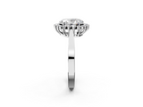 White gold Oval Cut Diamond Halo Ring with Round Brilliant Halo and Solitaire Band_113