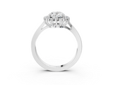 White gold Oval Cut Diamond Halo Ring with Round Brilliant Halo and Solitaire Band_114