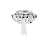 White gold Oval Cut Diamond Halo Ring with Round Brilliant Halo and Solitaire Band_121