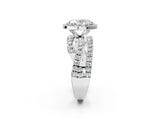 White gold Oval Cut Diamond Halo Ring with Round Split Shank and Prong Setting_14