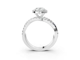 White gold Oval Cut Diamond Halo Ring with Round Split Shank and Prong Setting_15