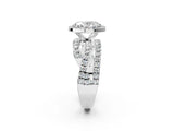 White gold Oval Cut Diamond Halo Ring with Round Split Shank and Prong Setting_20