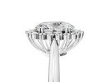White gold Oval Cut Diamond Halo Ring with Solitaire Band and Prong Setting_88