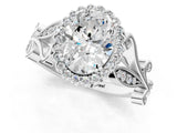 White gold Oval Cut Diamond Halo Ring with Vintage Split Shank and Four-Prong Setting_50