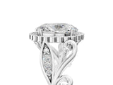 White gold Oval Cut Diamond Halo Ring with Vintage Split Shank and Four-Prong Setting_54
