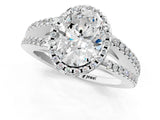 White gold Oval Cut Diamond Halo Split Shank Engagement Ring_59
