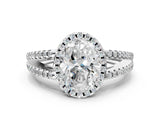 White gold Oval Cut Diamond Halo Split Shank Engagement Ring_61