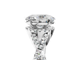 White gold Oval Cut Diamond  Halo Twist Band Solitaire Prong Setting Ring_84