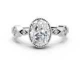White gold Oval Cut Diamond Milgrain Marquise Band with Prong Setting_25