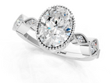 White gold Oval Cut Diamond Milgrain Marquise Band with Prong Setting_26