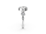 White gold Oval Cut Diamond Milgrain Marquise Band with Prong Setting_27