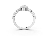 White gold Oval Cut Diamond Milgrain Marquise Band with Prong Setting_28