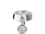 White gold Oval Cut Diamond Milgrain Marquise Band with Prong Setting_30