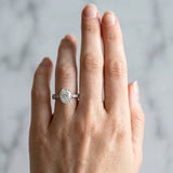 White gold Oval Cut Diamond Milgrain Marquise Band with Prong Setting_42