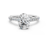 White gold Oval Cut Diamond Pavé Band Ring with Four-Prong Setting_55