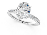 White gold Oval Cut Diamond Pavé Band Ring with Four-Prong Setting_56