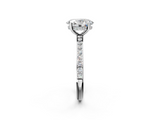 White gold Oval Cut Diamond Pavé Band Ring with Four-Prong Setting_57