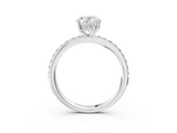 White gold Oval Cut Diamond Pavé Band Ring with Four-Prong Setting_58