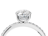 White gold Oval Cut Diamond Pavé Band Ring with Four-Prong Setting_59
