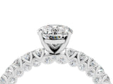 White gold Oval Cut Diamond Pavé Band Solitaire Ring with Prong Setting_4