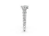 White gold Oval Cut Diamond Pavé Band Solitaire with Four-Prong Setting_18