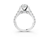 White gold Oval Cut Diamond Pavé Band Solitaire with Four-Prong Setting_19
