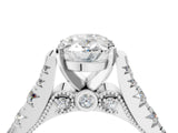 White gold Oval Cut Diamond Pavé Band Solitaire with Four-Prong Setting_20