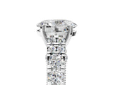 White gold Oval Cut Diamond Pavé Band Solitaire with Four-Prong Setting_21